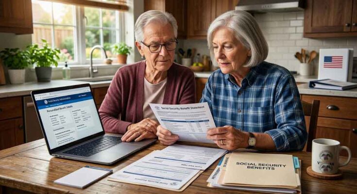 SSI and Social Security payments guide showing seniors reviewing benefit information in 2026
